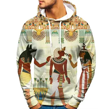 Пролет есен култура на Древен Египет, мъжки и дамски hoody с 3D принтом, блузи в стил Харадзюку, градинска Унисекс облекло, модни пуловери за деца