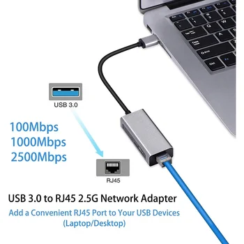 USB 3.0-2,5 G LAN Gigabit Ethernet Адаптер RTL8156B 2500/1000/100 Mbps с USB C 3,1 RJ-45 Мрежова Карта за Лаптоп, Настолен КОМПЮТЪР USB 3.0-2,5 G LAN Gigabit Ethernet Адаптер RTL8156B 2500/1000/100 Mbps с USB C 3,1 RJ-45 Мрежова Карта за Лаптоп, Настолен КОМПЮТЪР 5