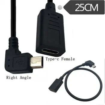 Кабел за трансфер на данни USB 3.1 USB 3.1 Type-C с гнездовой глава на MINI5pin с жак в лакът на лявото и дясното огъване кабел-адаптер