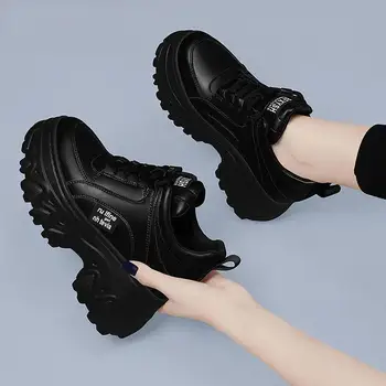 Дамски Вулканизированная обувки на платформа, Модни Обувки на висок Ток, Корейската Версия, Удобна за Дишащи Обувки, Нови Zapatillas Mujer