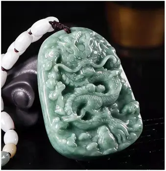 Високо качество на Чист натурален нефрит Зелен камък Висулка Колие с Веригата за доставка на Аксесоари за Изискани бижута