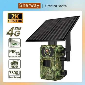 Sherway H10 4MP 4G Wifi Слънчево Помещение Ловна Пътека Камера Водоустойчива PIR Камера за Откриване на Движение на Дивата Природа С Нощно Виждане