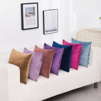 Обикновен velvet калъф за възглавници с ярки цветове, калъфка за дивана, кола, къща, декоративна калъфка за възглавница, украса калъфки за възглавници