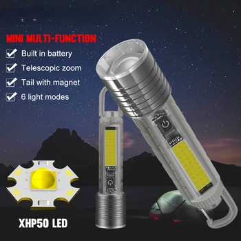 1000LM S30 XHP50/30 W led ултра ярък преносим работен лампа ключодържател Бял фенерче телескопична увеличение 8-стъпка натиснете ключа