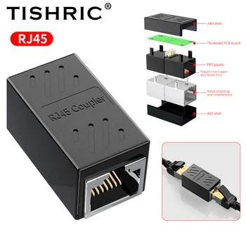 TISHRIC най-Новите односетевая Корона Ethernet RJ-45 Мрежов Кабел Конектор Женски Адаптер Ethernet Порт на Конвертор