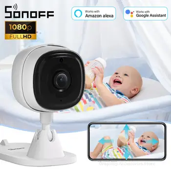SONOFF CAM тънка Wi-Fi smart-камера за сигурност 1080P камера мини за бебефони и радионяни с двустранно звук, детекция на движение, умна домашна сигурност