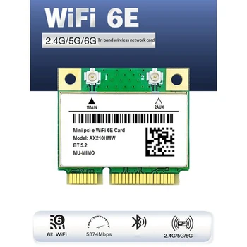 WiFi 6E AX210 Mini PCI-E, Безжична Мрежова карта WIFI6 Двухдиапазонная мрежова карта 2,4 G/5G Bluetooth 5,2 мрежов Адаптер карта
