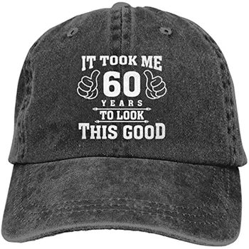 Забавни подаръци на 60-ия рожден ден за мъже и жени, реколта бейзболна шапка от промит памук за татко