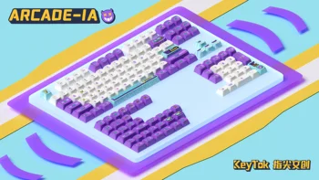 142 Клавишите/, определени Keytok Arcade-IA Игрална Тема KDS OEM Height Cherry Profile Keycaps PC/PBT Keycaps за Механична Клавиатура На Поръчка САМ 142 Клавишите/, определени Keytok Arcade-IA Игрална Тема KDS OEM Height Cherry Profile Keycaps PC/PBT Keycaps за Механична Клавиатура На Поръчка САМ 3