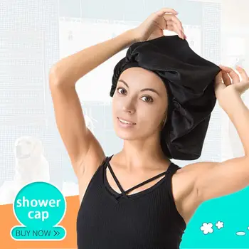 Голям лъскав капачка за сън, висококачествена водоустойчива шапка за душ, защитава косата, дамски шапка за коса Голям лъскав капачка за сън, висококачествена водоустойчива шапка за душ, защитава косата, дамски шапка за коса 5