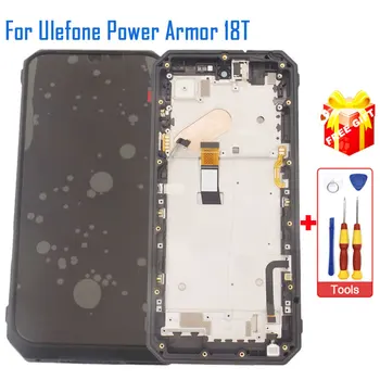 Нов оригинален LCD дисплей Ulefone Power Armor 18T + сензорен екран + рамка с отпечатък от палеца на приемника за телефон Ulefone Power Armor 18T