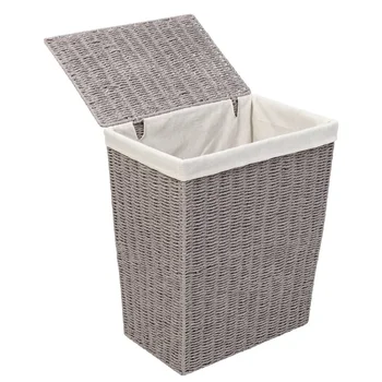 Красив сив комплект кошници за съхранение на переплетенной хартия въжета, тъкани от 7 теми за баня