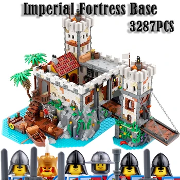 Базовият модел на средновековен имперски крепости, градивни елементи, фигурки армейского войник, тухлена заключване, серията 