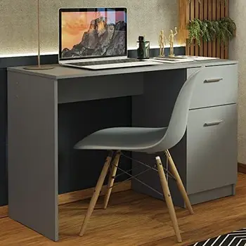 Компютърна маса, работно бюро за малки помещения, офис, 43-инчов студентски преносим компютър, бюра, с място за съхранение и чекмедже - бял, с