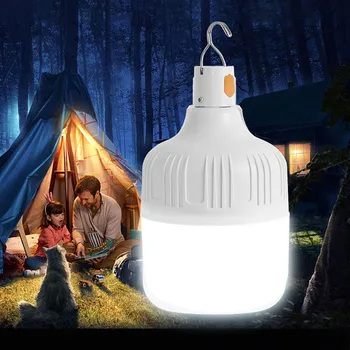 Преносими фенерчета USB крушки Акумулаторна светодиодна лампа за къмпинг, градинска водоустойчива акумулаторна лампа, риболовни куки, крушка
