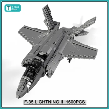 Серия самолети F35 Боец Строителни Блокове Модел Известните Военни Самолети на Втората Световна Война MOC Комплекти Тухли, Играчки За Момчета, Подаръци За Деца