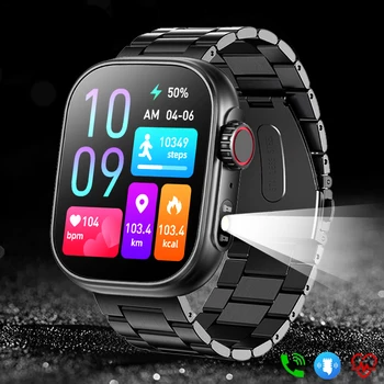 2023 Нови умни часовници за мъже, мониторинг на състоянието на Bluetooth, фенерче водоустойчива, умни часовници, мъжки фитнес тракер за Android и IOS