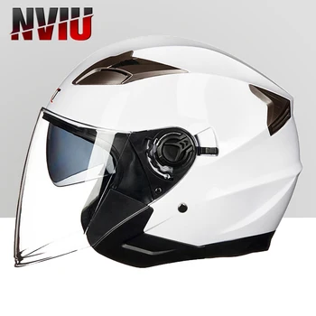 Мотоциклет шлем GXT, половината лица, ABS, мотоциклет шлем, електрически предпазна каска с двойни лещи, мото-каска за жени /мъже