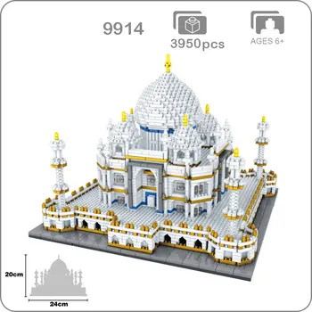 PZX 3950 бр. Тадж Махал 3D Архитектурен Модел Диамантени Мини Строителни Блокове, Тухли Забавни Играчки за Деца, Детски Подаръци 9914