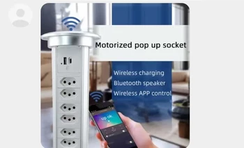 Bluetooth Водоустойчив Интелигентна Електрическа Моторизованная Кухненски Плот Електрическа Всплывающая Настолна Изход Настолна Контакт
