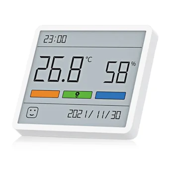 LCD дисплей с голям екран, цифрова домашен термометър-влагомер с часове, да следи температурата в спалнята, детската стая, монитор на околната среда LCD дисплей с голям екран, цифрова домашен термометър-влагомер с часове, да следи температурата в спалнята, детската стая, монитор на околната среда 0