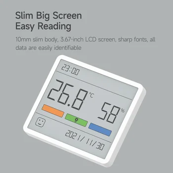 LCD дисплей с голям екран, цифрова домашен термометър-влагомер с часове, да следи температурата в спалнята, детската стая, монитор на околната среда LCD дисплей с голям екран, цифрова домашен термометър-влагомер с часове, да следи температурата в спалнята, детската стая, монитор на околната среда 1