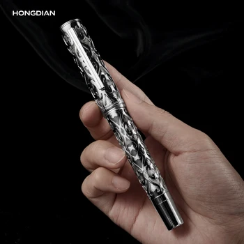 Нова луксозна перьевая дръжка Hongdian D1 с метално бутало, чернильная писалка за писане, EF/F, канцеларски материали, ученически пособия, подаръчни дръжки