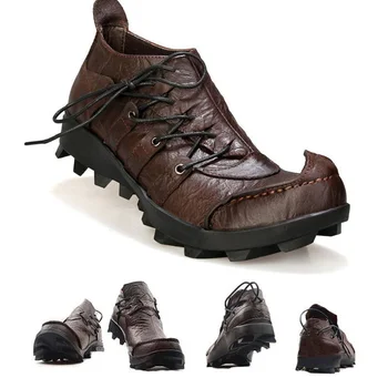 Нова дизайнерска модерен бизнес обувки от естествена кожа, мъжки лоферы-мокасини, ежедневни класически обувки-машина, мъжки маратонки на платформа