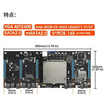 Нова дънна платка ETH79-X5 поддържа графични карти 3060 със стъпка 65 мм, памет за лаптоп ddr3 с порт VGA Нова дънна платка ETH79-X5 поддържа графични карти 3060 със стъпка 65 мм, памет за лаптоп ddr3 с порт VGA 3
