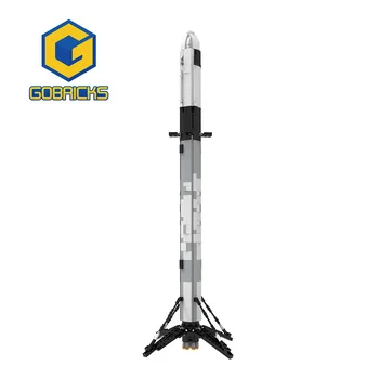 Gobricks Строителни Блокове 876 бр. Ultimate Space X Falcon 9 Мащаб 1:110 Ракета Набор от Изкуствен Спътник на Вселената Автомобил Тухлена Играчка
