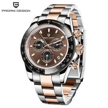 Спортни ръчни часовници с хронограф PAGANI DESIGN Chocolate, луксозни кварцови часовници за мъже, 100 м водоустойчив мъжки часовник с автоматично датата на VK63