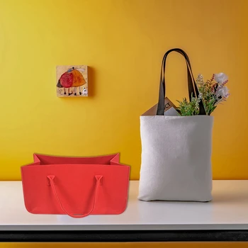10-кратно войлочный чантата си, филцови чанта за съхранение, ежедневна чанта за пазаруване с голям капацитет - червен 10-кратно войлочный чантата си, филцови чанта за съхранение, ежедневна чанта за пазаруване с голям капацитет - червен 5