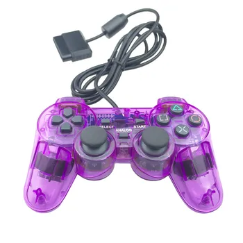 Прозрачен цвят за кабелна PS2 контролер с вибрация