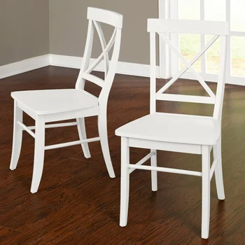 Стол с Х-образната облегалка, Комплект от 2-те години, в Различни цветове, 18,75x16,75x36,25 инча