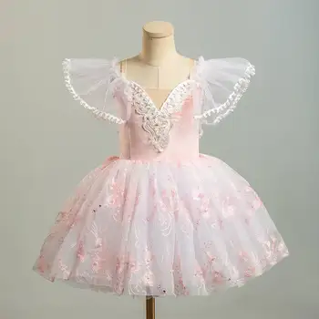 Професионално детско представа, романтична балетное рокля-пакет за момичета, местонахождение, рокля, розова балетное рокля, детски костюми балерина