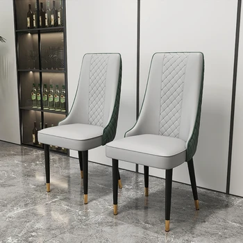Трапезни столове от изкуствена кожа Луксозен ресторант Многофункционални скандинавските трапезни столове, Кухненски столове за почивка Мебели за трапезария