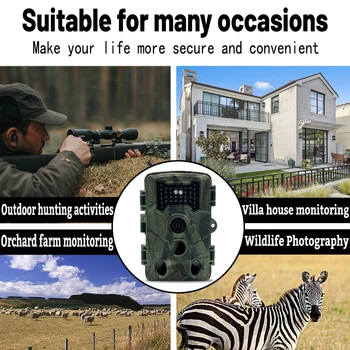 Ловна камера PR1000 16MP 1080P, инфрачервена камера за проследяване с 34 инфрачервени лампи за лов на диви животни на открито Ловна камера PR1000 16MP 1080P, инфрачервена камера за проследяване с 34 инфрачервени лампи за лов на диви животни на открито 2