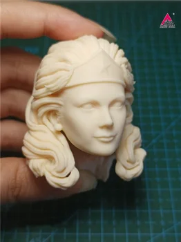 Неокрашенная скулптура на главата на момичето 1/6 Линда, вырезанная глава, подходяща за 12 