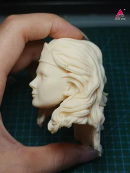 Неокрашенная скулптура на главата на момичето 1/6 Линда, вырезанная глава, подходяща за 12 