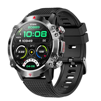 Смарт часовници KR10, мъжки часовници за спорт на открито, Bluetooth-предизвикателство, фитнес, наблюдение на здравето, IP67, водоустойчива умни часовници за IOS и Android