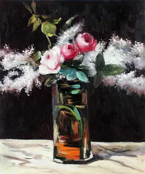 Ръчно рисувани рози, рози и лилии Едуард Мане, художествена репродукция на картини за хол