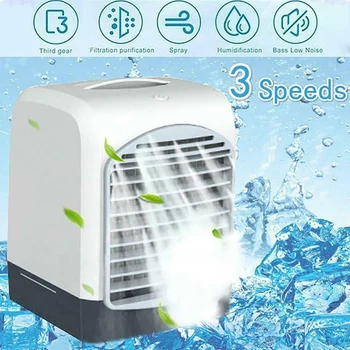 AD-Преносим мини-тенис на климатик USB, малък вентилатор, охлаждащ овлажнител на въздух, хладен въздух за ароматерапия с резервоар за вода с лед