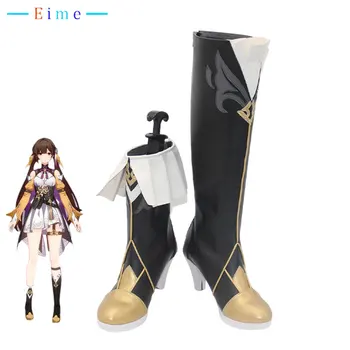 Играта Honkai: Звезден релса Сушанг, обувки за cosplay, фантазия обувки за Хелоуин, обувки от изкуствена кожа Аниме, подпори за cosplay по поръчка
