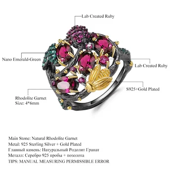 Луксозни маркови оригинални бижута и Дизайнерски пръстен Secret Garden с натурален цвете на вятъра S925 Сребърен пръстен с естествена роза и дурианом hig