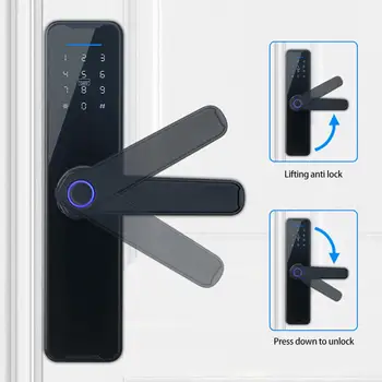Sasha WiFi умен заключване на пръстови отпечатъци, система за заключване на вратите електронен със смарт карта парола ключ за отключване на USB аварийно зареждане на анти-кражба врата Sasha WiFi умен заключване на пръстови отпечатъци, система за заключване на вратите електронен със смарт карта парола ключ за отключване на USB аварийно зареждане на анти-кражба врата 4