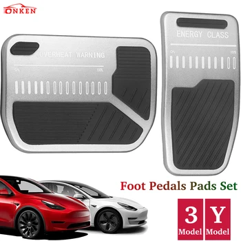 2023 Нов дизайн за модели 3 Model Y Tesla Комплект накладки за foot педали от сплав Silcone, нескользящие педалите на спирачките и газта