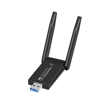 Безжична мрежова карта Wi-Fi USB 3.0 1300 М, адаптер AC1300 с антена за преносими КОМПЮТРИ, мини-ключ