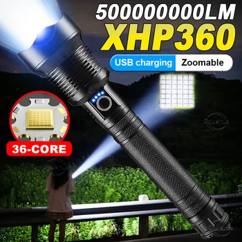XHP360 Ултра мощни led светлини с висока мощност за къмпинг, лампи, флаш, водоустойчив фенер с увеличение, сверхяркий фенер на далечни разстояния
