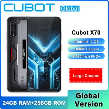 Cubot X70 6,583-инчов FHD + екран 13 Android Смартфон 24 + GB 256 GB 100-мегапикселова камера, NFC 5200 mah Батерия за телефон с две SIM карти