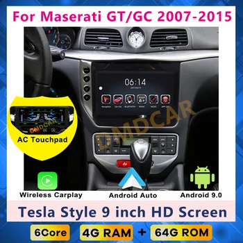 Радиото в автомобила на базата на Android, мултимедиен плеър с LCD дисплей с променлив ток, за Maserati GT GC Grantismo 2007-2017, автомобили, GPS-навигация, стерео Carplay